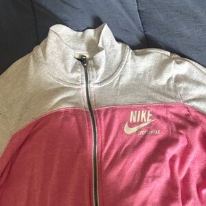 Nike Gray and Pink Zip-Up Jacket